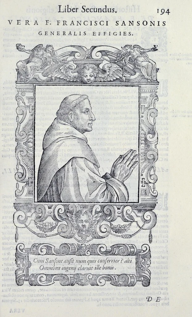 An illustration from Historiarvm seraphicae religionis libri tres, seriem temporum continentes, quibus breui explicantur fundamenta, uniuersiq[ue] ordinis amplificatio, gradus, et instituta; nec non uiri scientia, uirtutibus, et fama praeclari, 1586, leaf 440