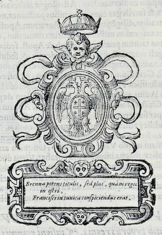 An illustration from Historiarvm seraphicae religionis libri tres, seriem temporum continentes, quibus breui explicantur fundamenta, uniuersiq[ue] ordinis amplificatio, gradus, et instituta; nec non uiri scientia, uirtutibus, et fama praeclari, 1586, leaf 475