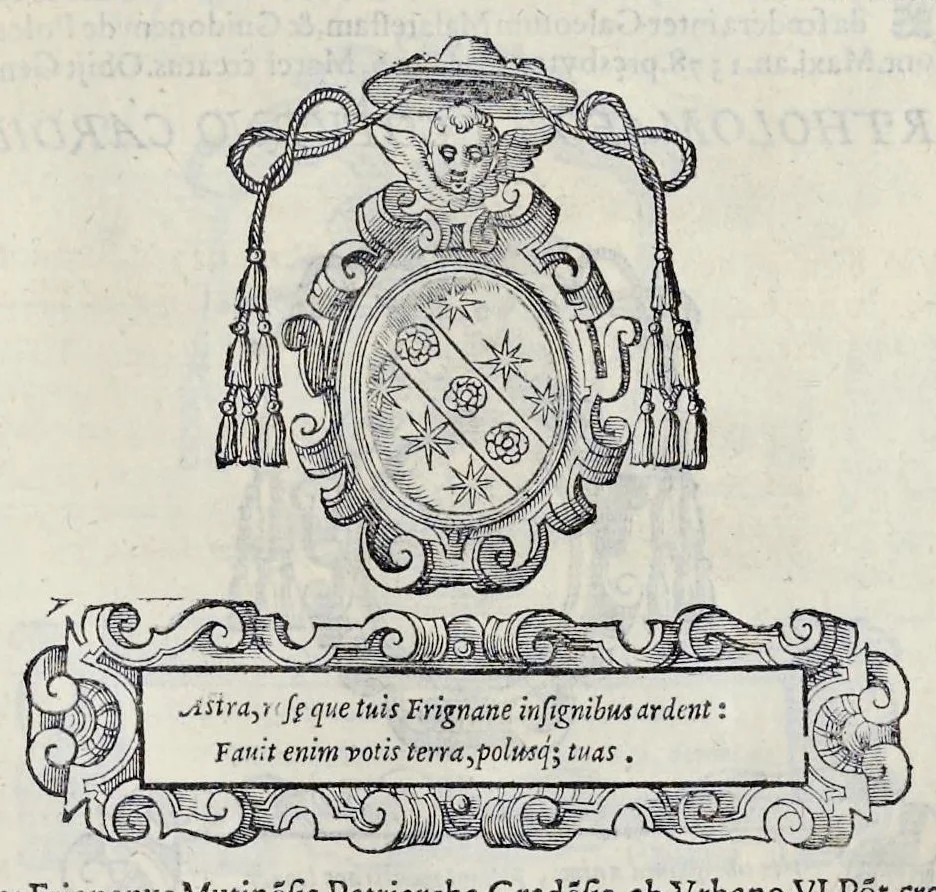 An illustration from Historiarvm seraphicae religionis libri tres, seriem temporum continentes, quibus breui explicantur fundamenta, uniuersiq[ue] ordinis amplificatio, gradus, et instituta; nec non uiri scientia, uirtutibus, et fama praeclari, 1586, leaf 498
