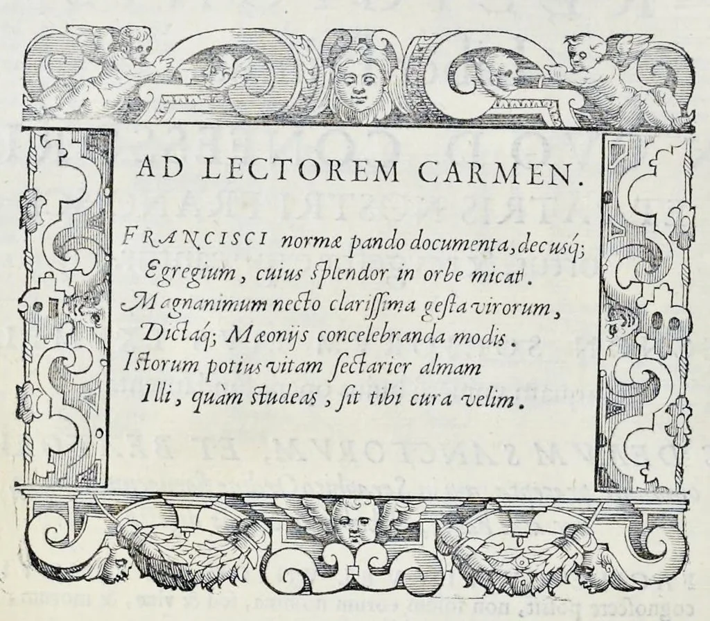 An illustration from Historiarvm seraphicae religionis libri tres, seriem temporum continentes, quibus breui explicantur fundamenta, uniuersiq[ue] ordinis amplificatio, gradus, et instituta; nec non uiri scientia, uirtutibus, et fama praeclari, 1586, leaf 55