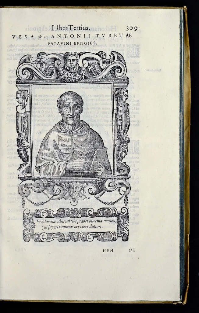 An illustration from Historiarvm seraphicae religionis libri tres, seriem temporum continentes, quibus breui explicantur fundamenta, uniuersiq[ue] ordinis amplificatio, gradus, et instituta; nec non uiri scientia, uirtutibus, et fama praeclari, 1586, leaf 682