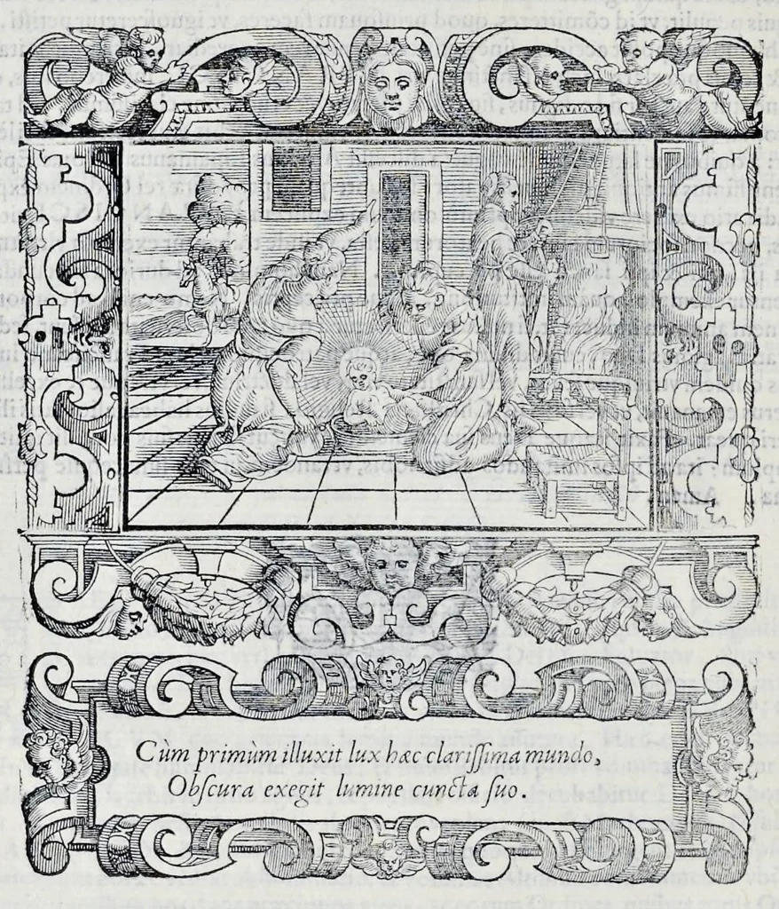 An illustration from Historiarvm seraphicae religionis libri tres, seriem temporum continentes, quibus breui explicantur fundamenta, uniuersiq[ue] ordinis amplificatio, gradus, et instituta; nec non uiri scientia, uirtutibus, et fama praeclari, 1586, leaf 79