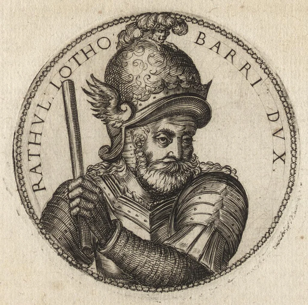 An illustration from Avstrasiae reges et dvces epigrammatis, 1591, leaf 120