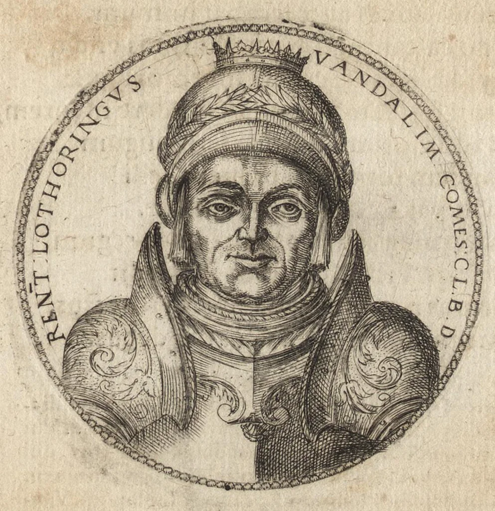 An illustration from Avstrasiae reges et dvces epigrammatis, 1591, leaf 132