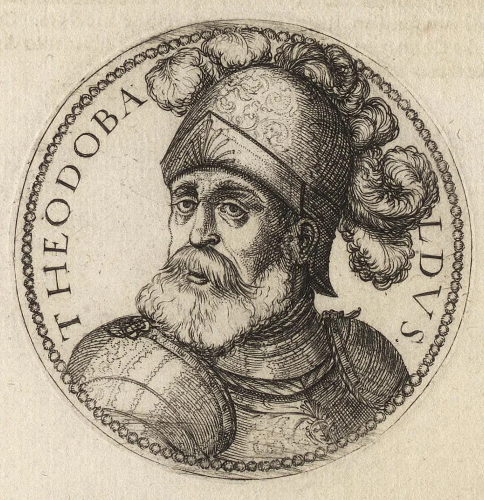 An illustration from Avstrasiae reges et dvces epigrammatis, 1591, leaf 18