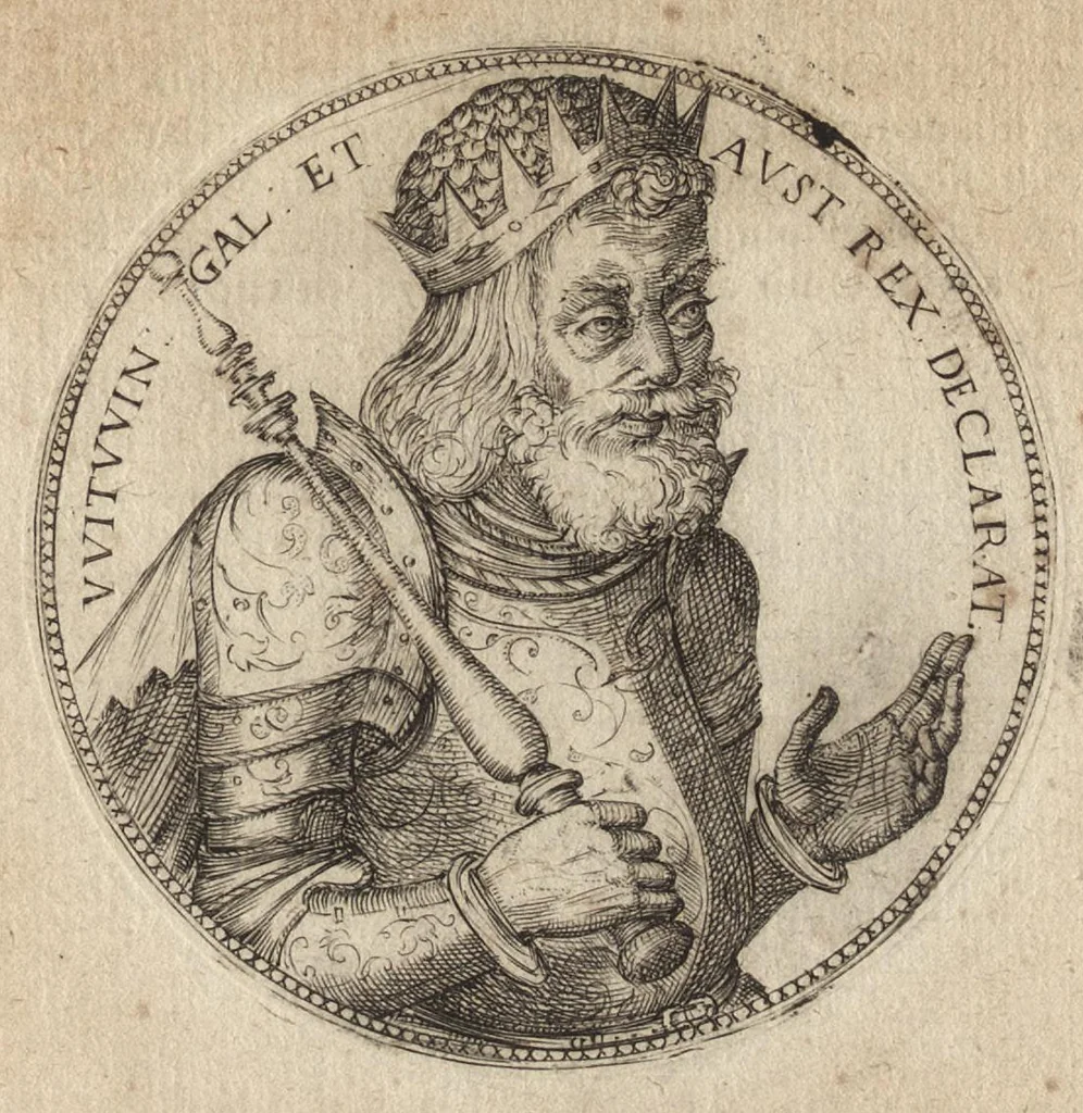 An illustration from Avstrasiae reges et dvces epigrammatis, 1591, leaf 56