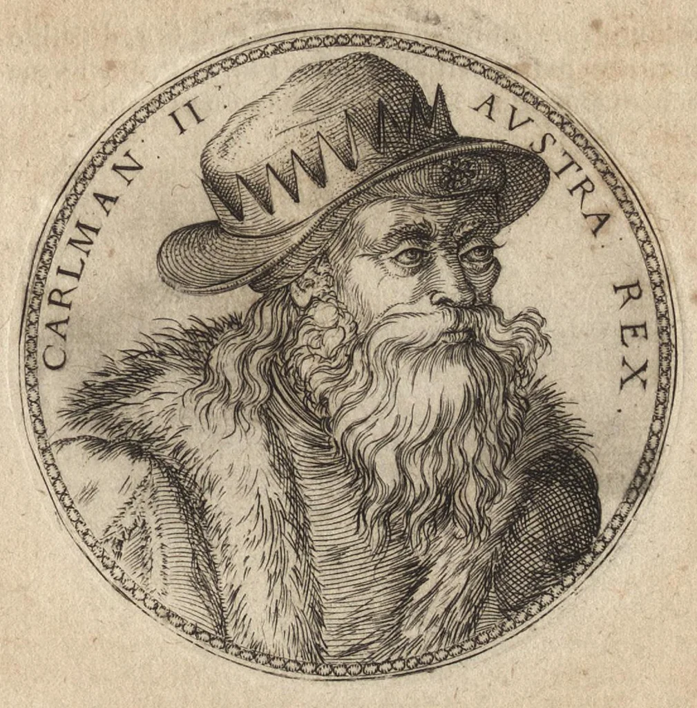 An illustration from Avstrasiae reges et dvces epigrammatis, 1591, leaf 58