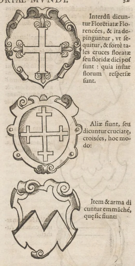 An illustration from Catalogvs gloriae mvndi D. Bartholomaei Cassanaei, Bvrgvndi, apvd Aqvas Sextias in Senatv decvriae praesidis, ac viri clarissimi : in qvo mvlta praeclara de praerogativis, praeeminentijs, maioritate, praestantijs, & excellentijs, continentur ... : opvs ... in XII. libros diuisum, nvnc denvo accvratissime emendatvm ac novis figvris elegantissime illustratum, ita vt facile omnes caeteras editiones antecellere possit, 1579, leaf 136