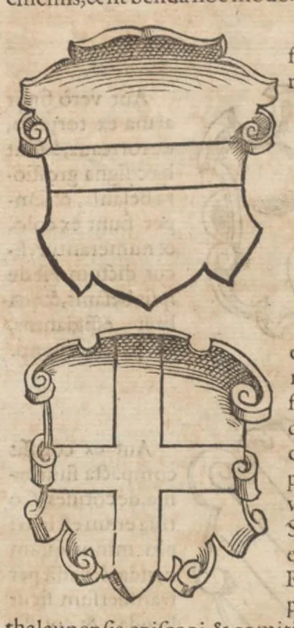 An illustration from Catalogvs gloriae mvndi D. Bartholomaei Cassanaei, Bvrgvndi, apvd Aqvas Sextias in Senatv decvriae praesidis, ac viri clarissimi : in qvo mvlta praeclara de praerogativis, praeeminentijs, maioritate, praestantijs, & excellentijs, continentur ... : opvs ... in XII. libros diuisum, nvnc denvo accvratissime emendatvm ac novis figvris elegantissime illustratum, ita vt facile omnes caeteras editiones antecellere possit, 1579, leaf 137