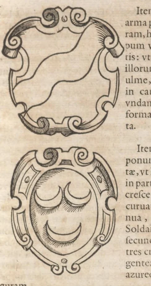 An illustration from Catalogvs gloriae mvndi D. Bartholomaei Cassanaei, Bvrgvndi, apvd Aqvas Sextias in Senatv decvriae praesidis, ac viri clarissimi : in qvo mvlta praeclara de praerogativis, praeeminentijs, maioritate, praestantijs, & excellentijs, continentur ... : opvs ... in XII. libros diuisum, nvnc denvo accvratissime emendatvm ac novis figvris elegantissime illustratum, ita vt facile omnes caeteras editiones antecellere possit, 1579, leaf 140