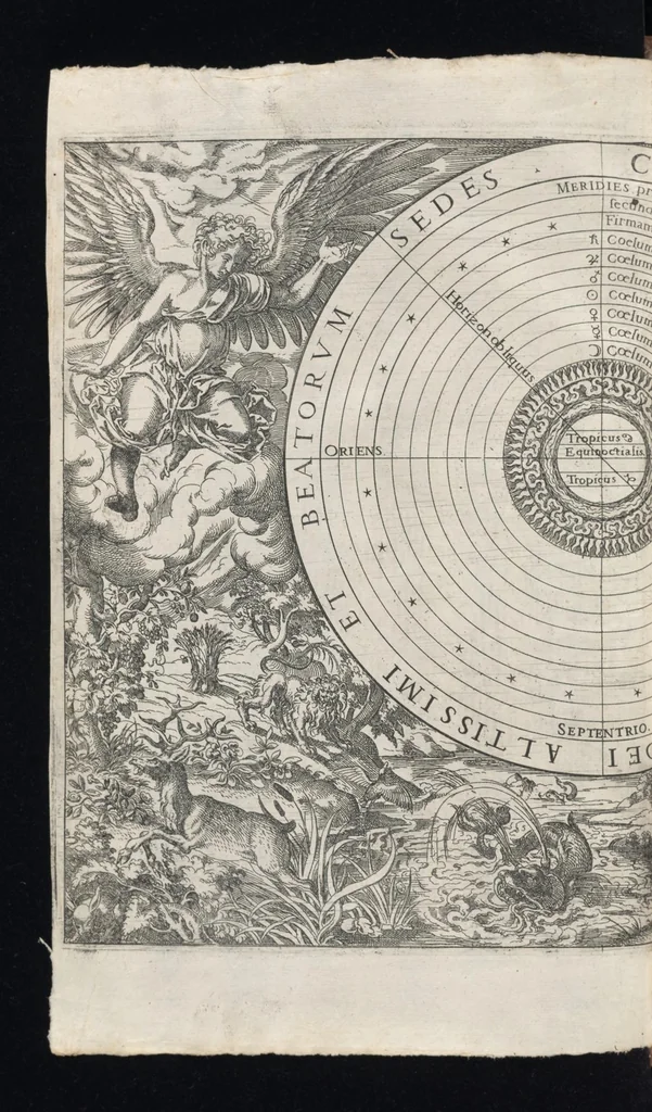 An illustration from Catalogvs gloriae mvndi D. Bartholomaei Cassanaei, Bvrgvndi, apvd Aqvas Sextias in Senatv decvriae praesidis, ac viri clarissimi : in qvo mvlta praeclara de praerogativis, praeeminentijs, maioritate, praestantijs, & excellentijs, continentur ... : opvs ... in XII. libros diuisum, nvnc denvo accvratissime emendatvm ac novis figvris elegantissime illustratum, ita vt facile omnes caeteras editiones antecellere possit, 1579, leaf 57