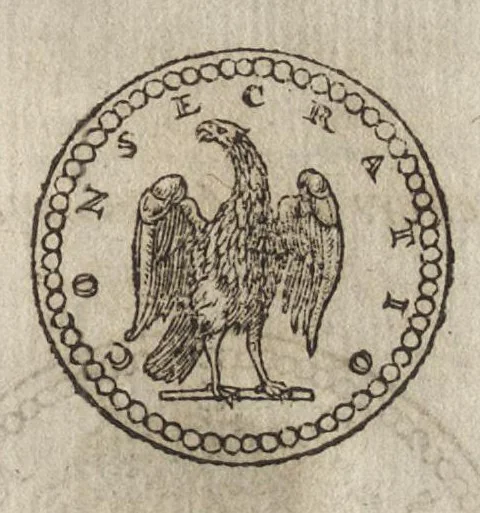 An illustration from Funerailles, & diuerses manieres d'enseuelir des Rommains, Grecs, & autres nations, tant anciennes que modernes, 1581, leaf 196