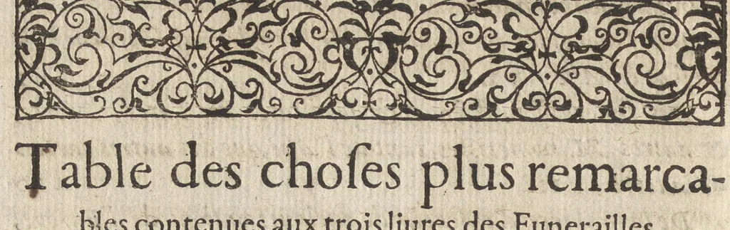 An illustration from Funerailles, & diuerses manieres d'enseuelir des Rommains, Grecs, & autres nations, tant anciennes que modernes, 1581, leaf 563
