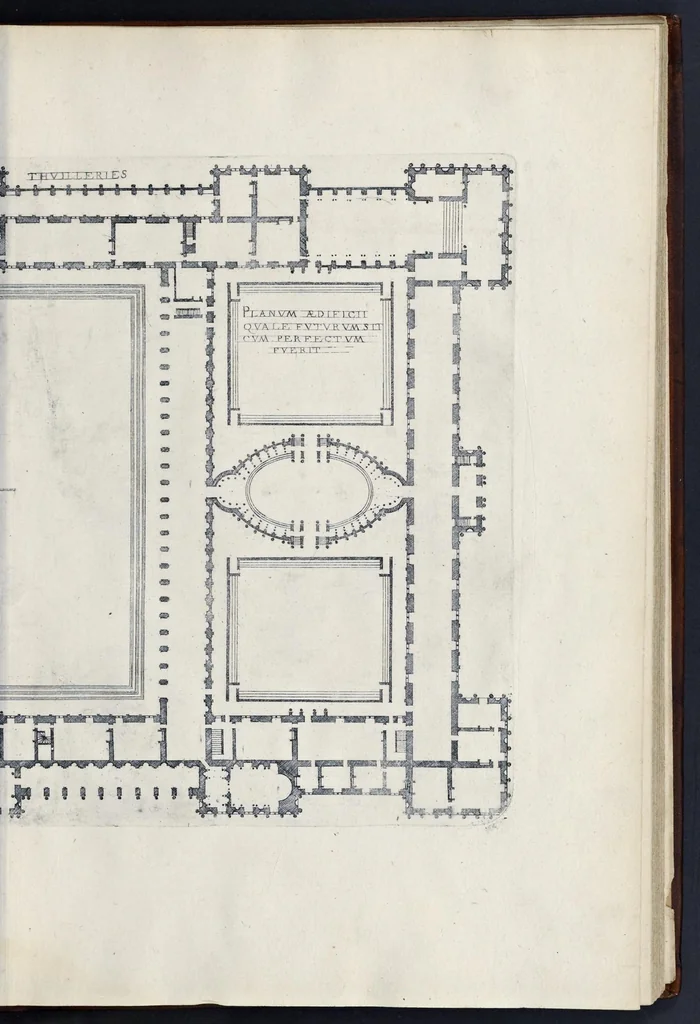 An illustration from Le premier[-second] volvme des plus excellents bastiments de France. Auquel sont designez les plans de quinze bastiments, & de leur contenu: ensemble les eleuations & singularitez d'vn chascun, 1607, leaf 110