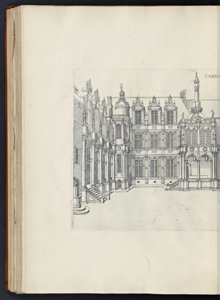 An illustration from Le premier[-second] volvme des plus excellents bastiments de France. Auquel sont designez les plans de quinze bastiments, & de leur contenu: ensemble les eleuations & singularitez d'vn chascun, 1607, leaf 165