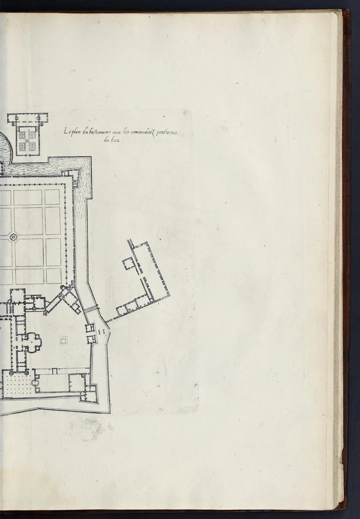 An illustration from Le premier[-second] volvme des plus excellents bastiments de France. Auquel sont designez les plans de quinze bastiments, & de leur contenu: ensemble les eleuations & singularitez d'vn chascun, 1607, leaf 174