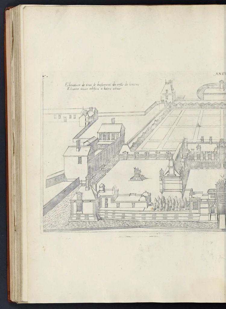 An illustration from Le premier[-second] volvme des plus excellents bastiments de France. Auquel sont designez les plans de quinze bastiments, & de leur contenu: ensemble les eleuations & singularitez d'vn chascun, 1607, leaf 177