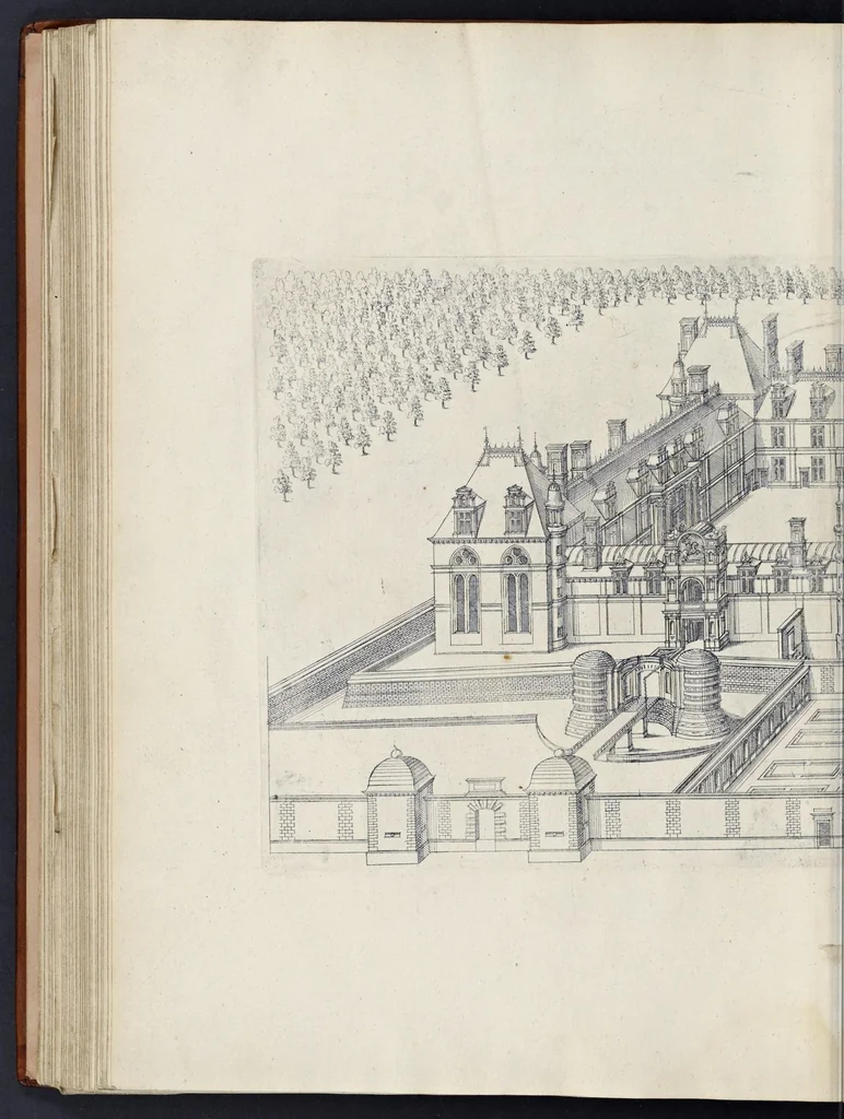 An illustration from Le premier[-second] volvme des plus excellents bastiments de France. Auquel sont designez les plans de quinze bastiments, & de leur contenu: ensemble les eleuations & singularitez d'vn chascun, 1607, leaf 201