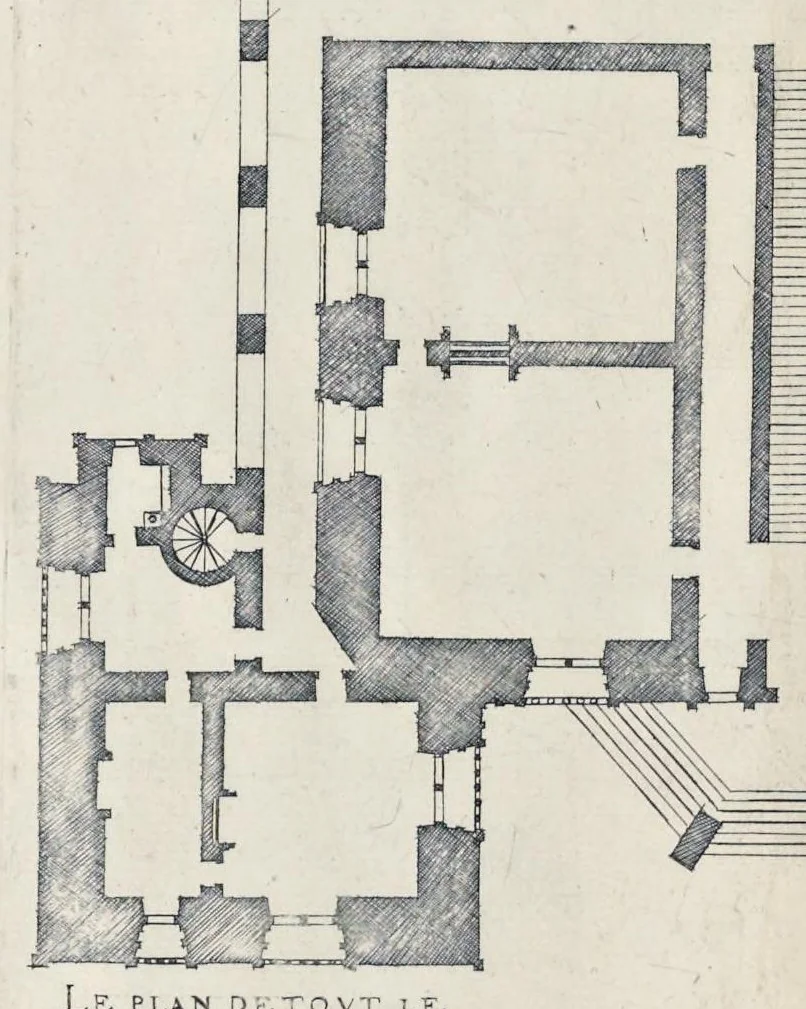 An illustration from Le premier[-second] volvme des plus excellents bastiments de France. Auquel sont designez les plans de quinze bastiments, & de leur contenu: ensemble les eleuations & singularitez d'vn chascun, 1607, leaf 233
