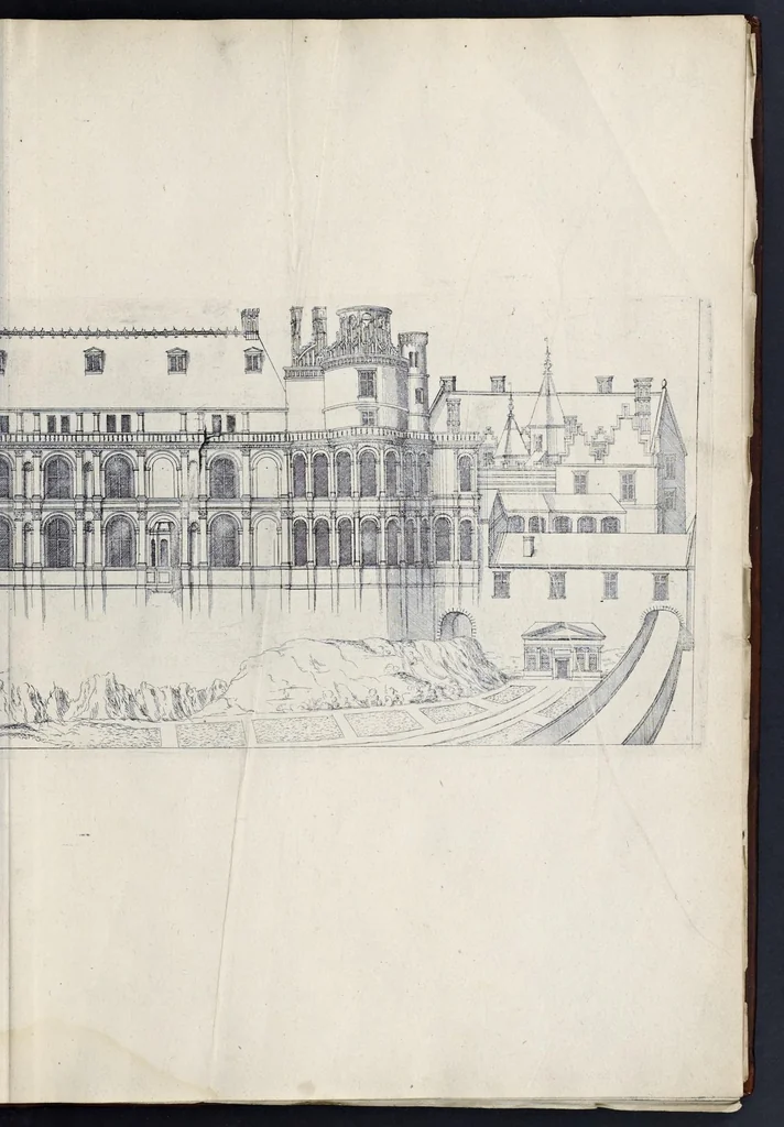 An illustration from Le premier[-second] volvme des plus excellents bastiments de France. Auquel sont designez les plans de quinze bastiments, & de leur contenu: ensemble les eleuations & singularitez d'vn chascun, 1607, leaf 34