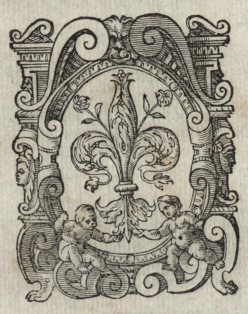 An illustration from Cinqve lezzioni del caualier Lionardo Salviati, cioè due della speranza, vna della felicita, e l'altre due sopra varie materie: e tutte lette nell' Accademia Fiorentina, con l'occasione del sonetto del Petrarca, Poi che voi, & io piu volte habbiam prouato, 1575, leaf 4
