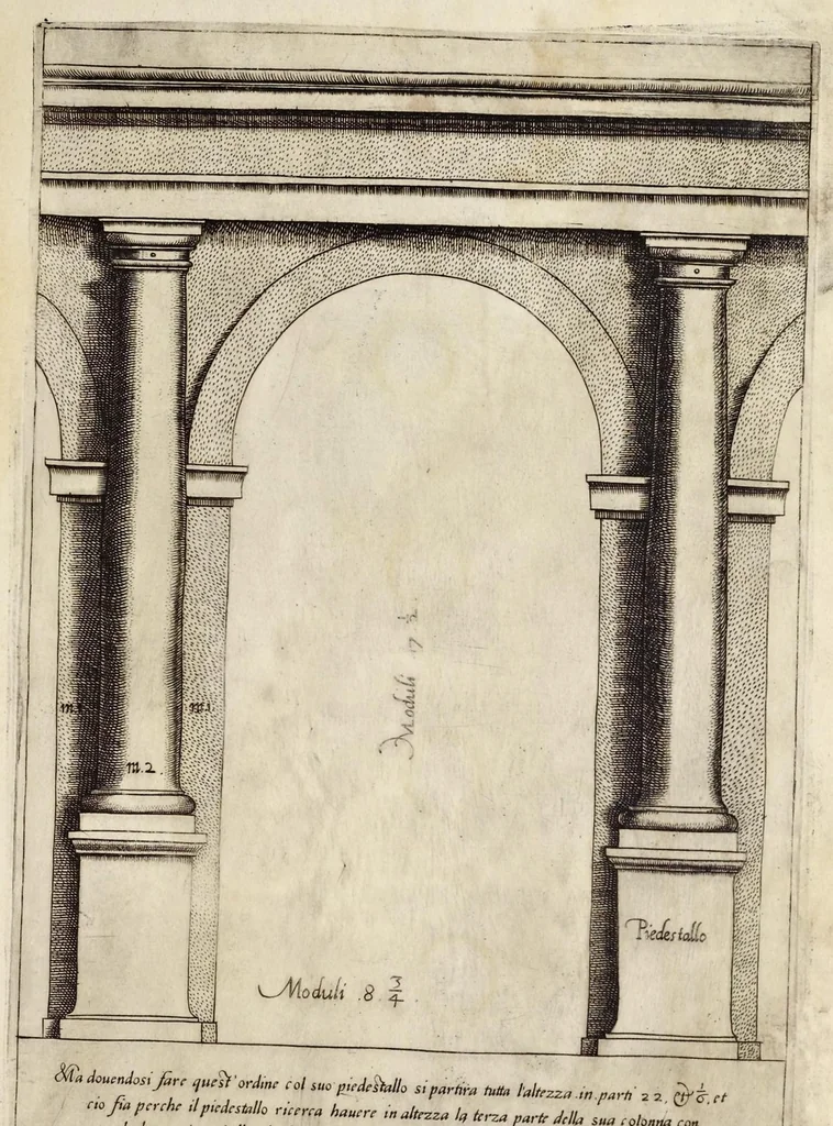 An illustration from Regola delli cinqve ordini d'architettvra, 1582, leaf 14