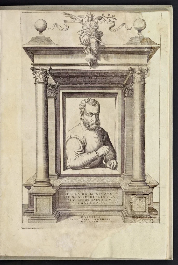 An illustration from Regola delli cinqve ordini d'architettvra, 1582, leaf 4