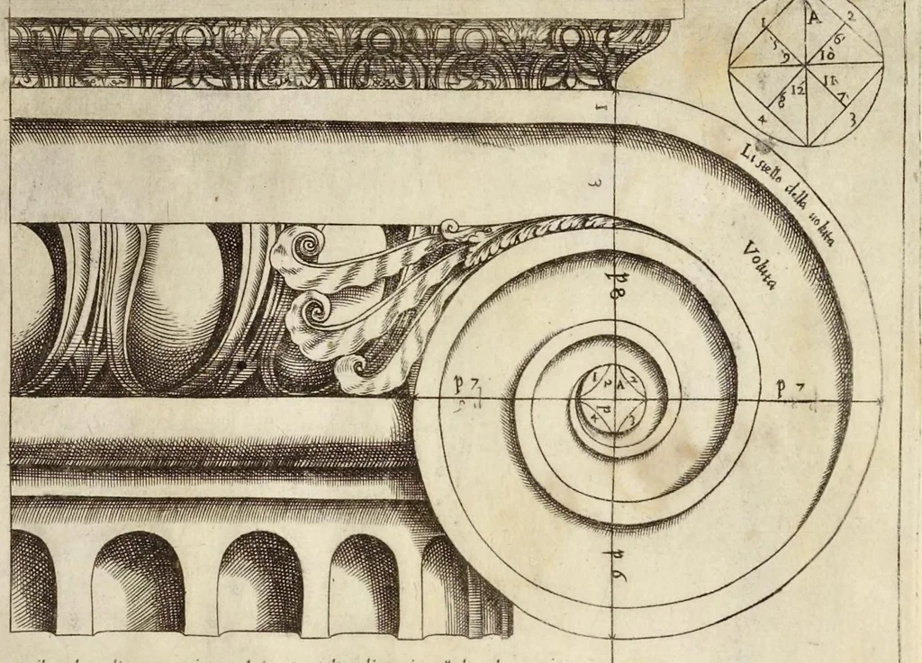 An illustration from Regola delli cinqve ordini d'architettvra, 1582, leaf 42