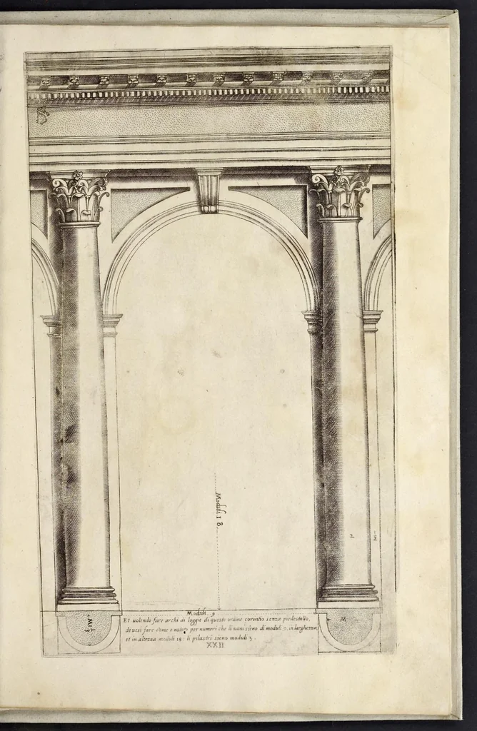 An illustration from Regola delli cinqve ordini d'architettvra, 1582, leaf 46