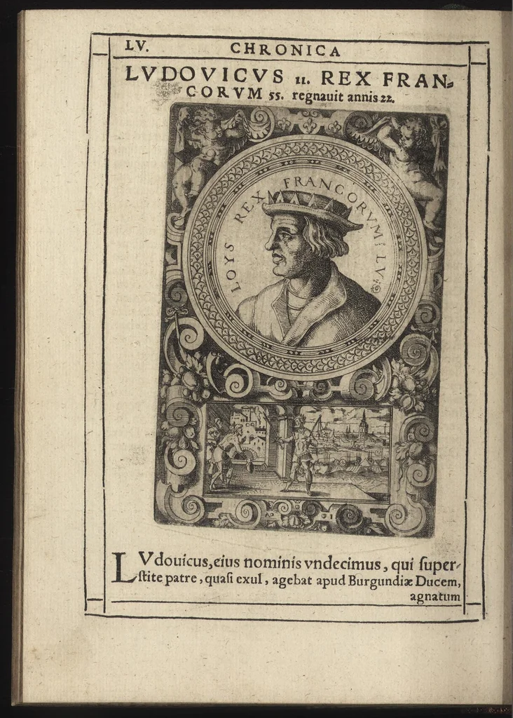 An illustration from Effigies regvm francorvm omnivm : a Pharamvndo ad Henricvm vsqve Tertivm, ad viuum, quantum fieri potuit, expressae, 1576, leaf 119