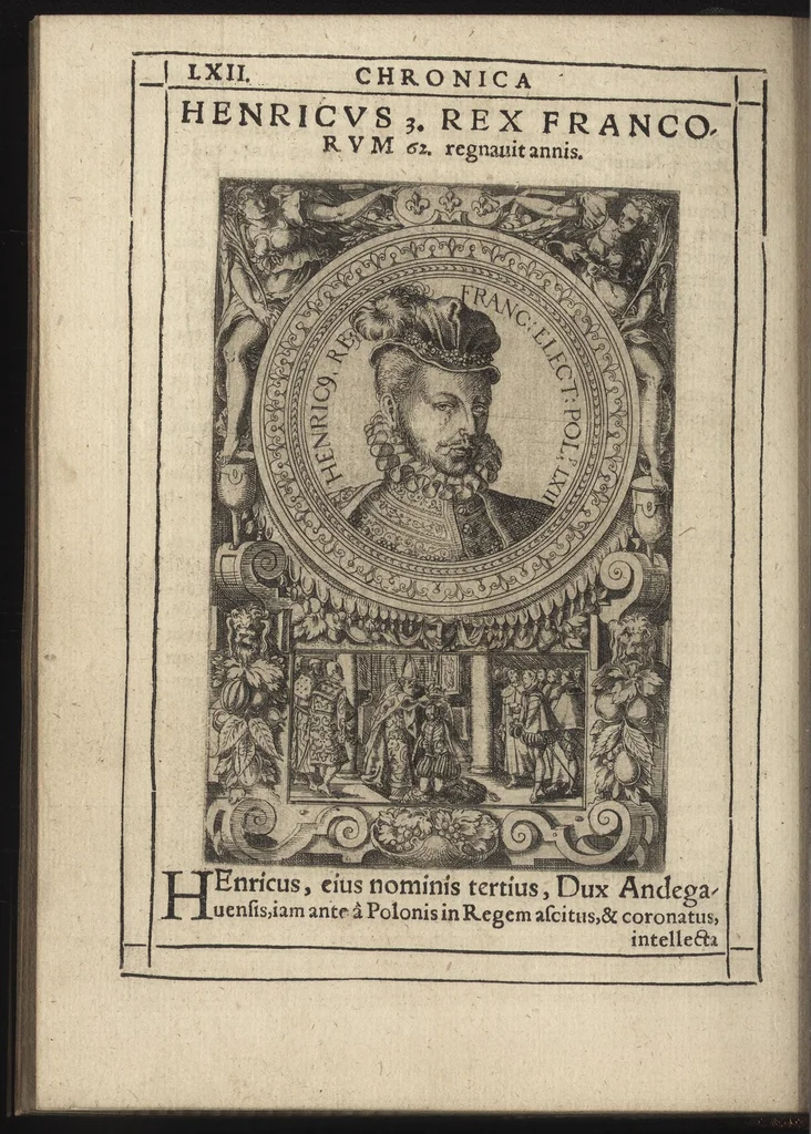 An illustration from Effigies regvm francorvm omnivm : a Pharamvndo ad Henricvm vsqve Tertivm, ad viuum, quantum fieri potuit, expressae, 1576, leaf 133