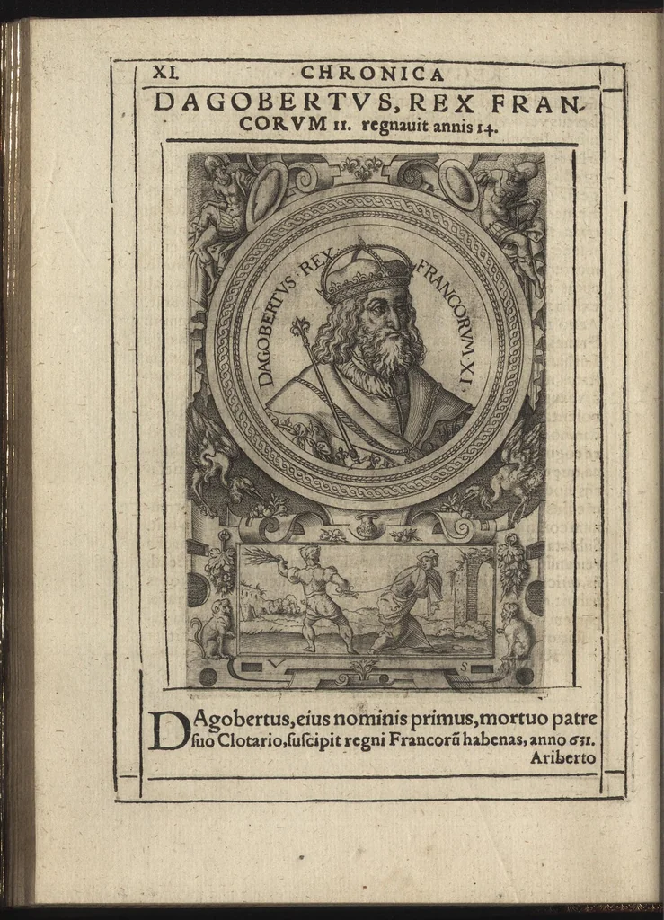 An illustration from Effigies regvm francorvm omnivm : a Pharamvndo ad Henricvm vsqve Tertivm, ad viuum, quantum fieri potuit, expressae, 1576, leaf 31