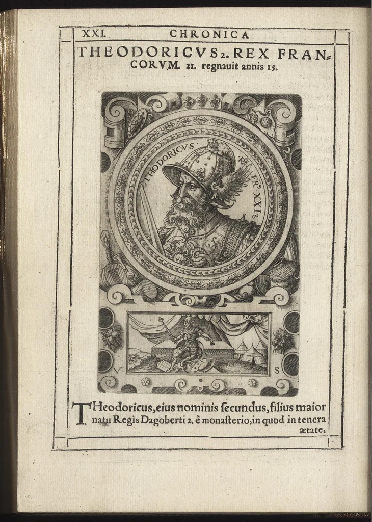 An illustration from Effigies regvm francorvm omnivm : a Pharamvndo ad Henricvm vsqve Tertivm, ad viuum, quantum fieri potuit, expressae, 1576, leaf 51