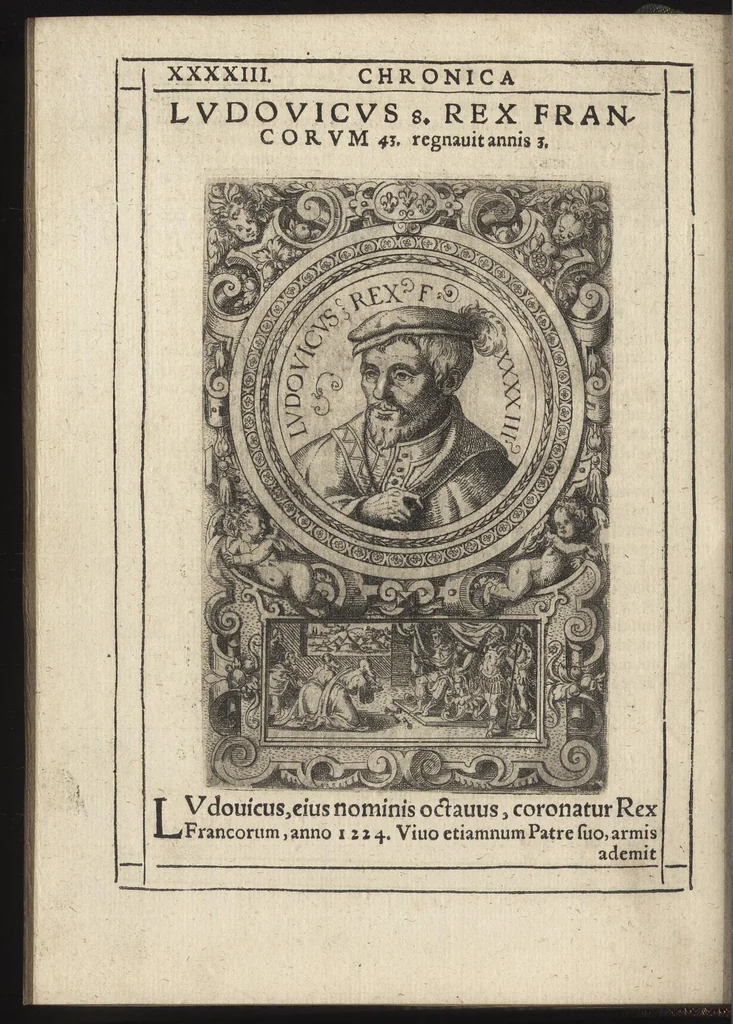 An illustration from Effigies regvm francorvm omnivm : a Pharamvndo ad Henricvm vsqve Tertivm, ad viuum, quantum fieri potuit, expressae, 1576, leaf 95