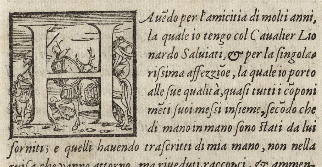 An illustration from Il primo libro delle orazioni del caualier Lionardo Salviati, nuouamente raccolte, 1575, leaf 4