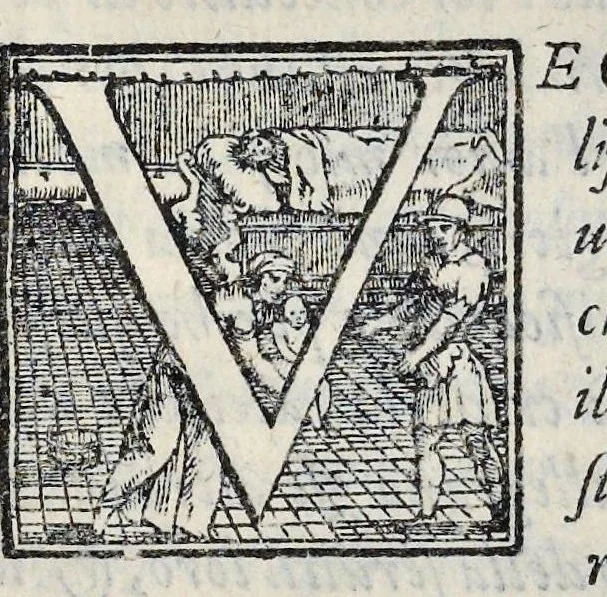 An illustration from Lettere d'Isabella Andreini padovana, comica gelosa, et academica intenta : nominata l'accesa, 1612, leaf 106