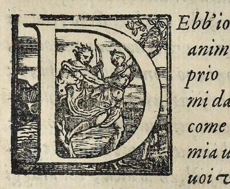 An illustration from Lettere d'Isabella Andreini padovana, comica gelosa, et academica intenta : nominata l'accesa, 1612, leaf 190