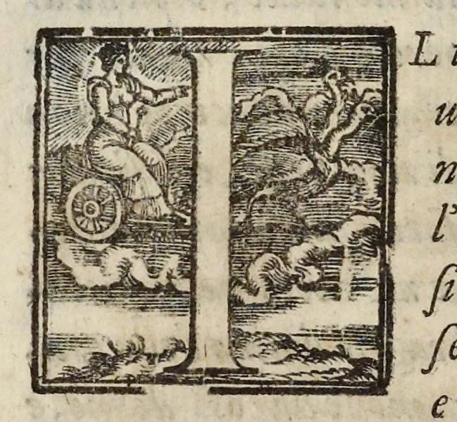 An illustration from Lettere d'Isabella Andreini padovana, comica gelosa, et academica intenta : nominata l'accesa, 1612, leaf 199
