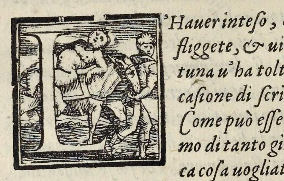 An illustration from Lettere d'Isabella Andreini padovana, comica gelosa, et academica intenta : nominata l'accesa, 1612, leaf 223