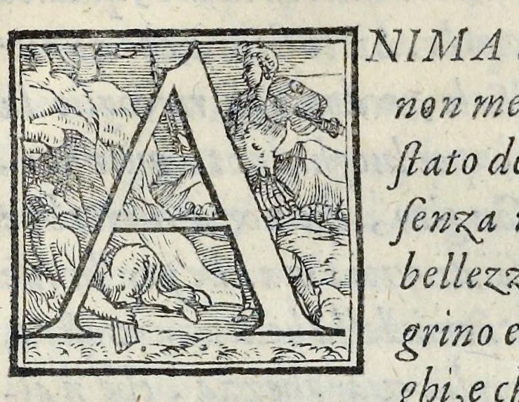 An illustration from Lettere d'Isabella Andreini padovana, comica gelosa, et academica intenta : nominata l'accesa, 1612, leaf 234