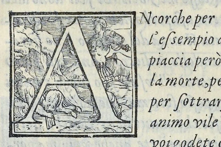 An illustration from Lettere d'Isabella Andreini padovana, comica gelosa, et academica intenta : nominata l'accesa, 1612, leaf 258