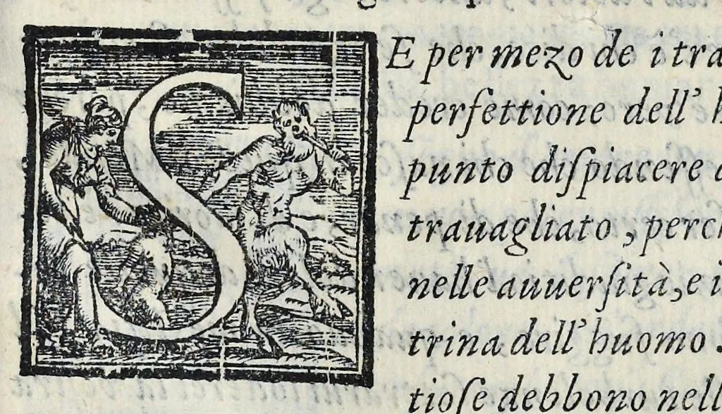 An illustration from Lettere d'Isabella Andreini padovana, comica gelosa, et academica intenta : nominata l'accesa, 1612, leaf 32