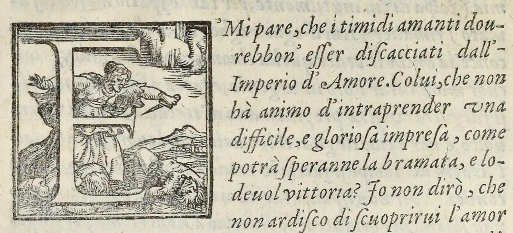 An illustration from Lettere d'Isabella Andreini padovana, comica gelosa, et academica intenta : nominata l'accesa, 1612, leaf 331