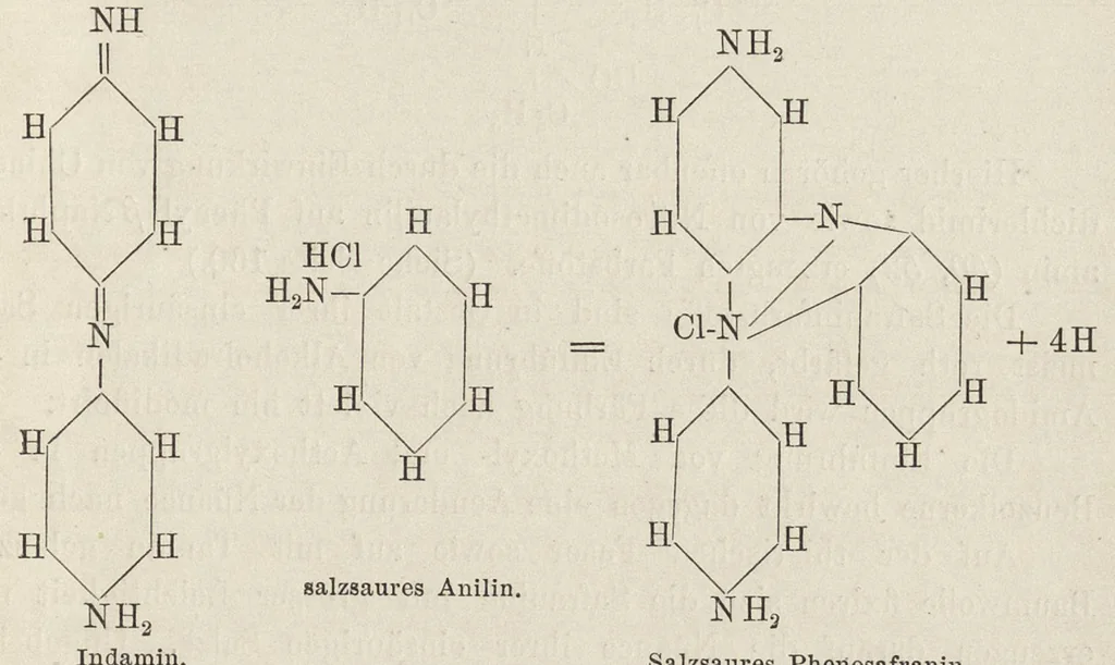An illustration from Chemie der organischen Farbstoffe, 1889, leaf 166