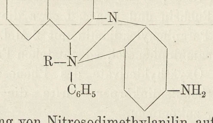 An illustration from Chemie der organischen Farbstoffe, 1889, leaf 173