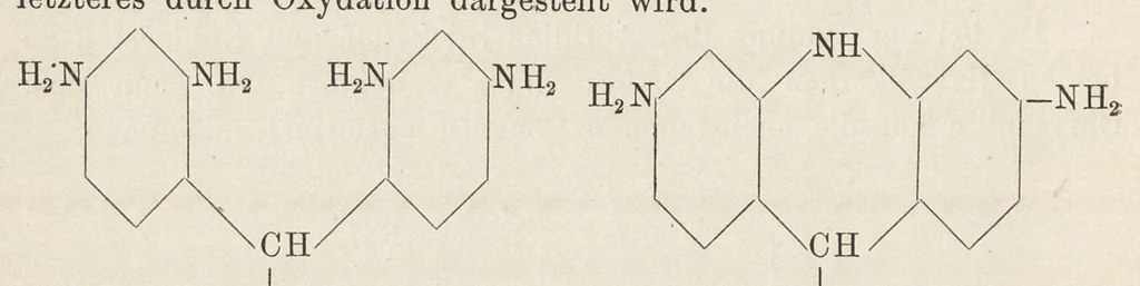 An illustration from Chemie der organischen Farbstoffe, 1889, leaf 199