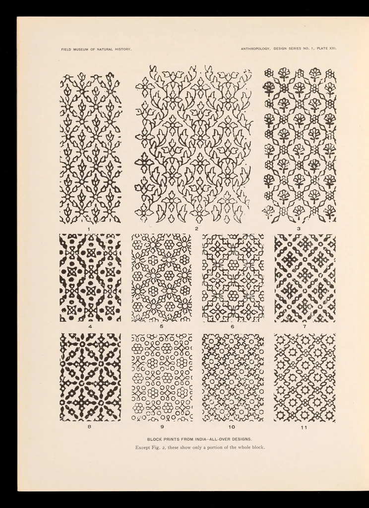 An illustration from Block prints from India for textiles, 1924, leaf 27