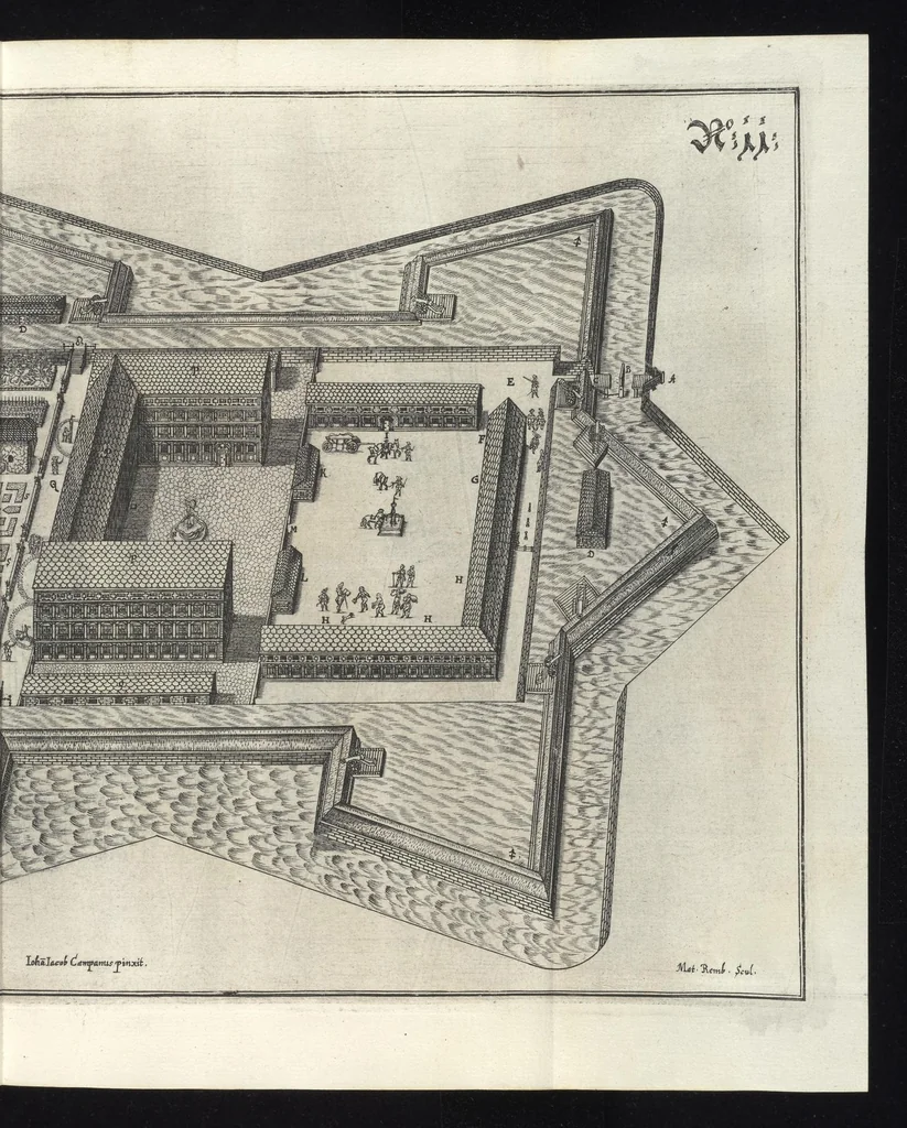 An illustration from Architectvra recreationis, das ist, Von allerhand nutzlich, vnd erfrewlichen Civilischen gebäwen : in vier vnterschidliche Hauptstuck eingetheilt ..., 1640, leaf 102