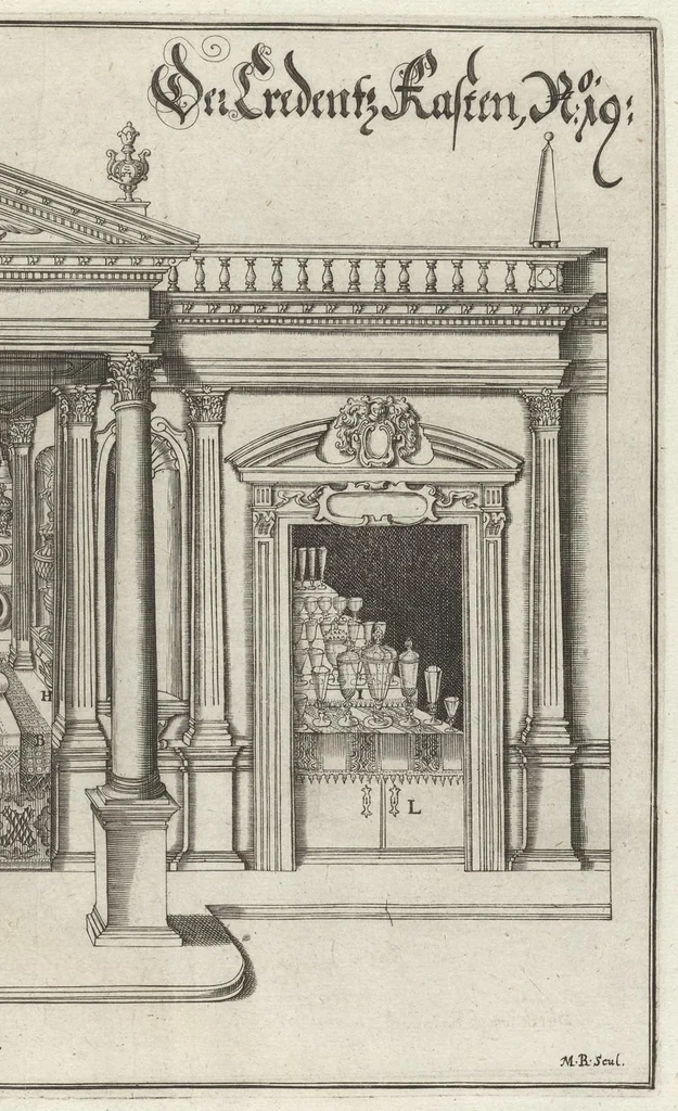 An illustration from Architectvra recreationis, das ist, Von allerhand nutzlich, vnd erfrewlichen Civilischen gebäwen : in vier vnterschidliche Hauptstuck eingetheilt ..., 1640, leaf 164