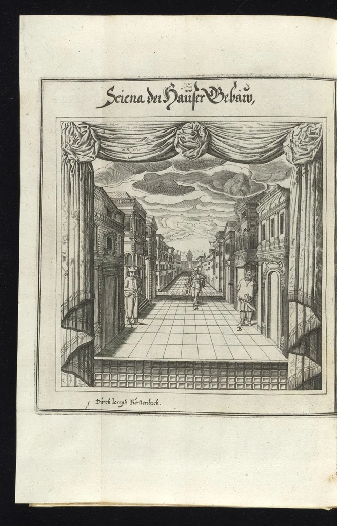 An illustration from Architectvra recreationis, das ist, Von allerhand nutzlich, vnd erfrewlichen Civilischen gebäwen : in vier vnterschidliche Hauptstuck eingetheilt ..., 1640, leaf 173